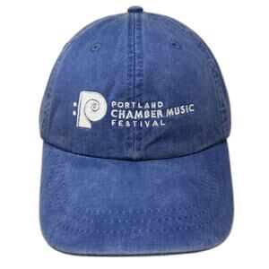 Adams Baseball Cap Blue OS Portland Chamber Music Festival Leather Strap Hat